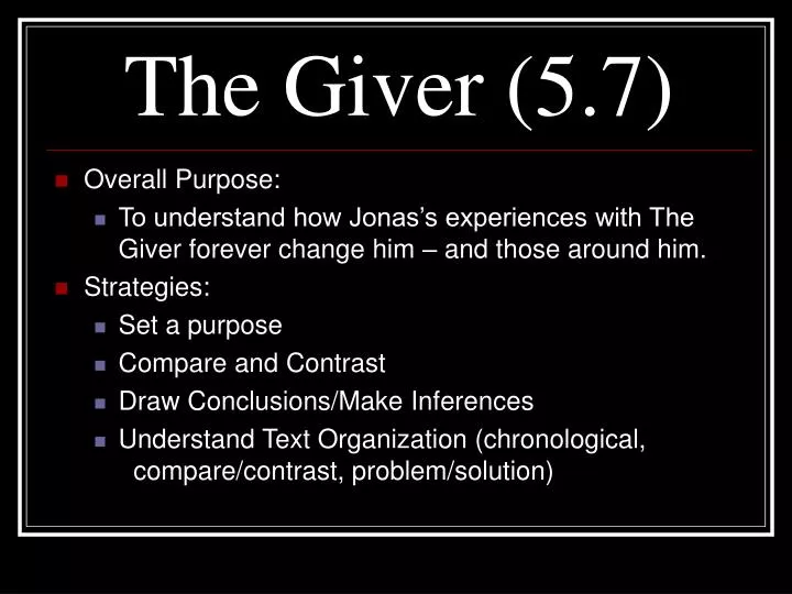 the giver 5 7