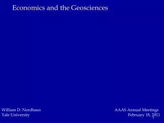 Economics and the Geosciences