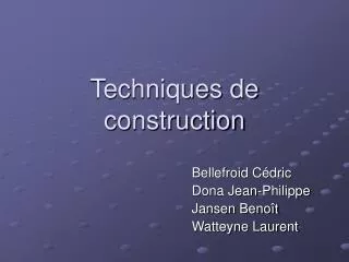 techniques de construction