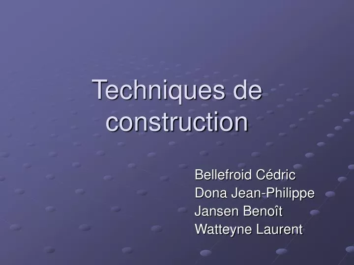 techniques de construction