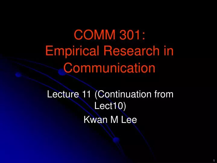 comm 301 empirical research in communication