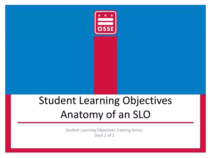student learning objectives anatomy of an slo