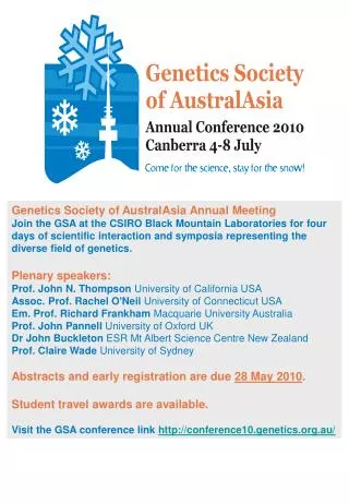 Genetics Society of AustralAsia Annual Meeting