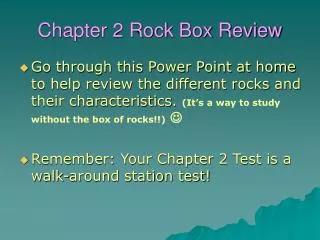 Chapter 2 Rock Box Review