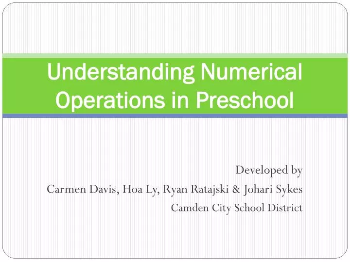 understanding numerical operations in preschool