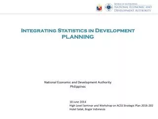 Integrating Statistics in Development PLANNING