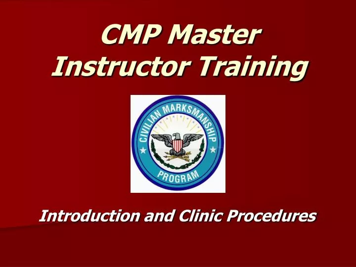 cmp master instructor training