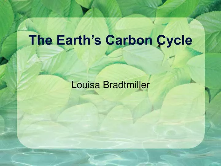the earth s carbon cycle