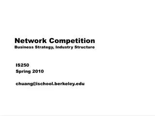 Network Competition Business Strategy, Industry Structure