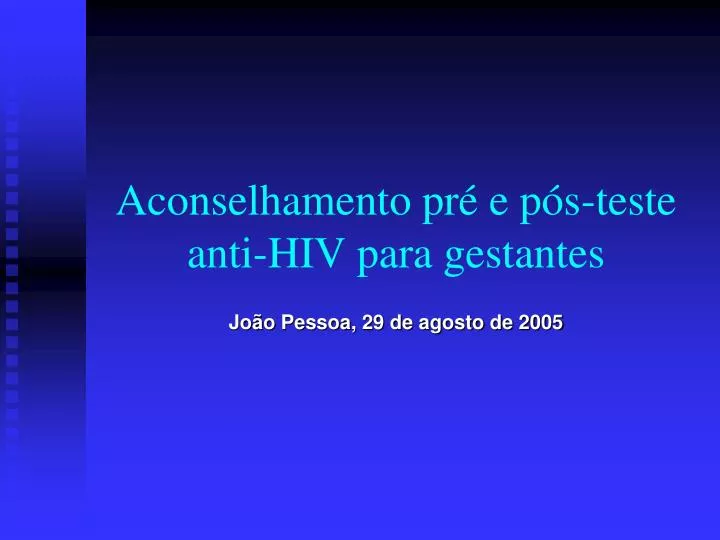 aconselhamento pr e p s teste anti hiv para gestantes