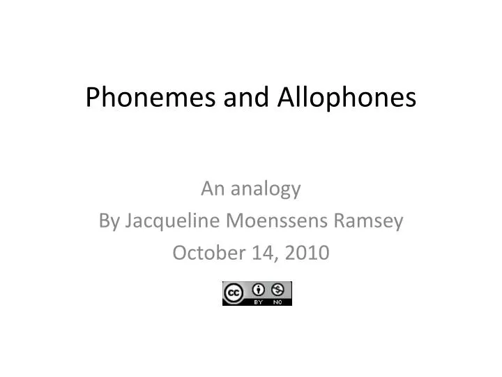 phonemes and allophones