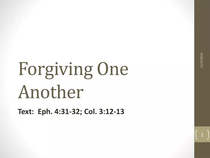 forgiving one another