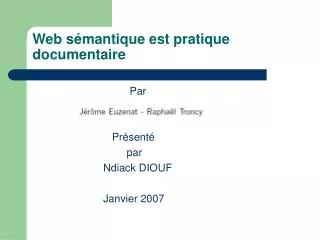 web s mantique est pratique documentaire