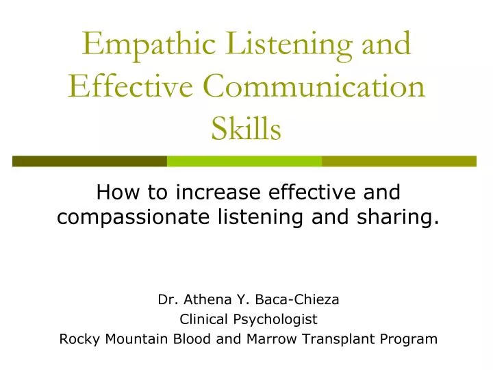 empathic listening and effective communication skills