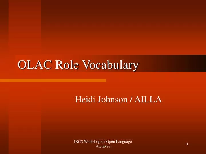 olac role vocabulary