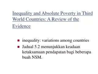 inequality and absolute poverty in third world countries a review of the evidence