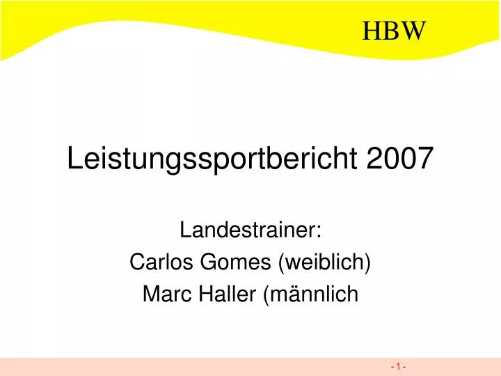 leistungssportbericht 2007
