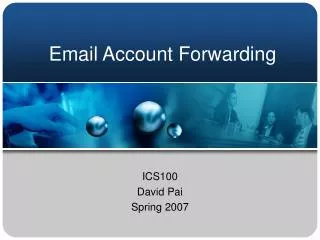 Email Account Forwarding