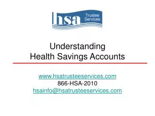 Understanding Health Savings Accounts