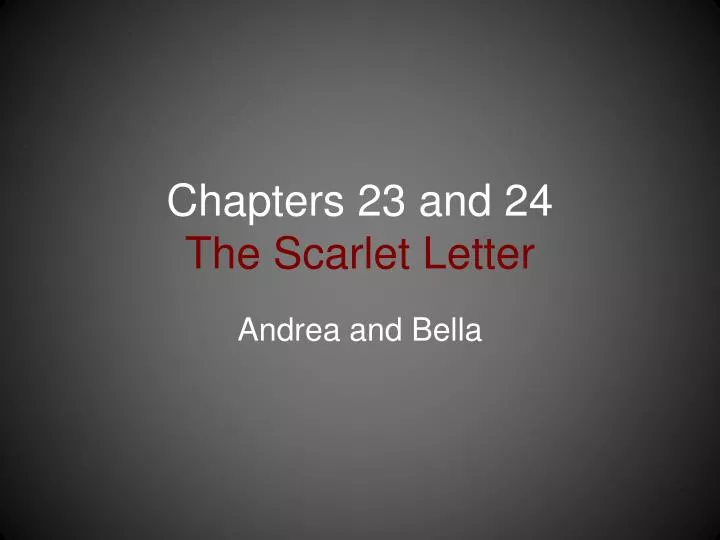 chapters 23 and 24 the scarlet letter