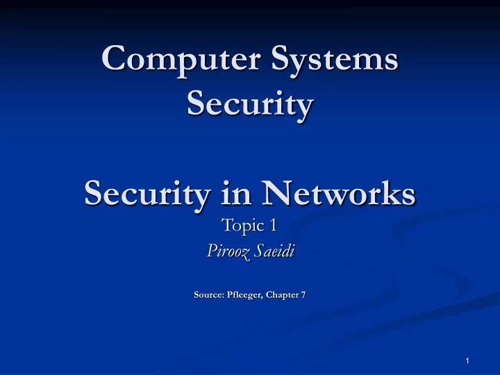 computer systems security security in networks