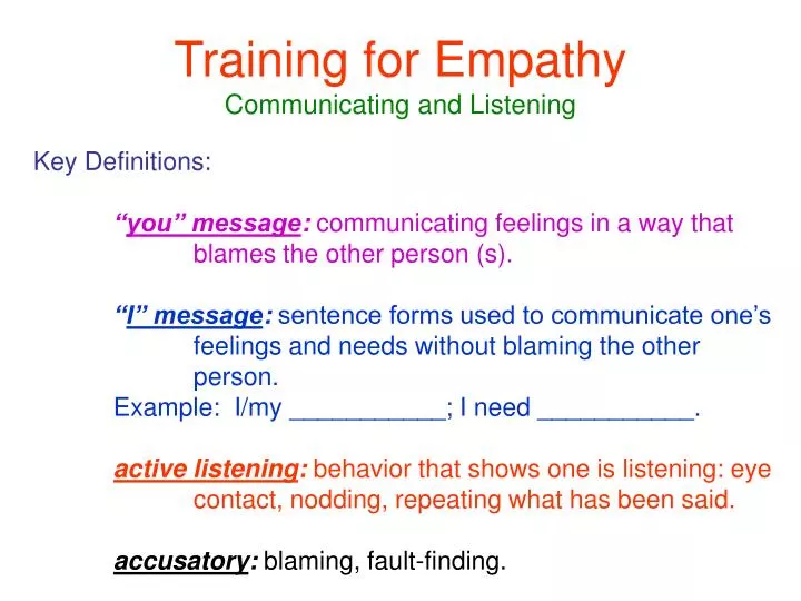 training for empathy communicating and listening
