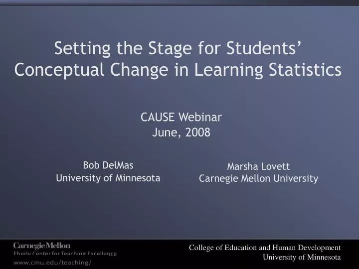 setting the stage for students conceptual change in learning statistics