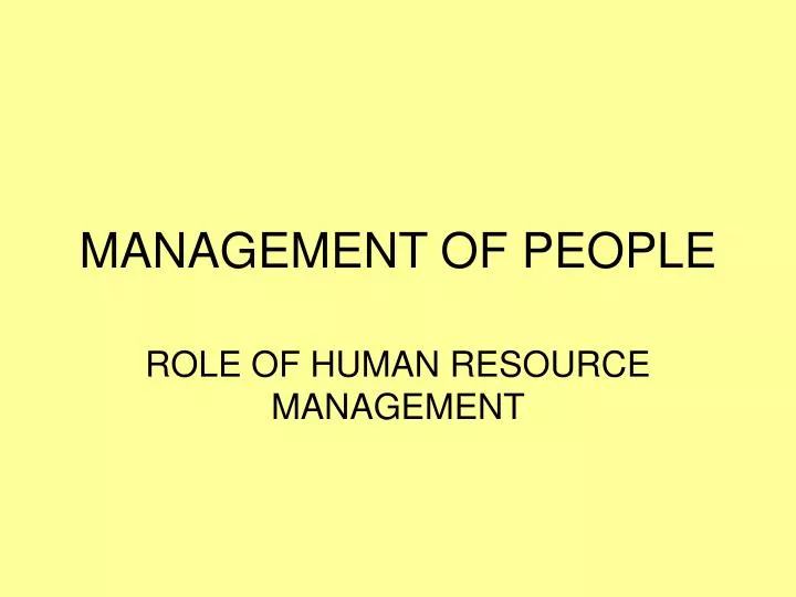 management of people