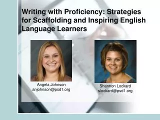 Writing with Proficiency: Strategies for Scaffolding and Inspiring English Language Learners