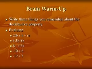 Brain Warm-Up