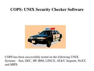 COPS: UNIX Security Checker Software