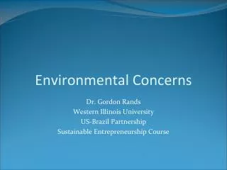 Environmental Concerns