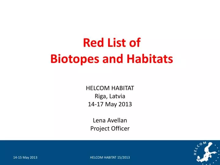 red list of biotopes and habitats