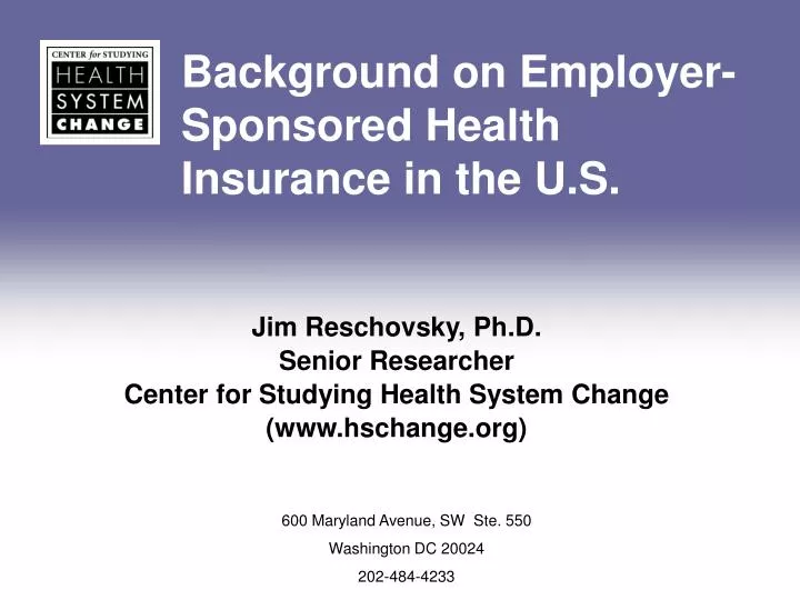 background on employer sponsored health insurance in the u s