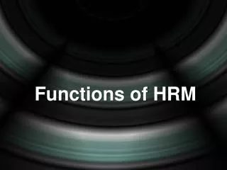 Functions of HRM