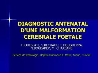 diagnostic antenatal d une malformation cerebrale foetale