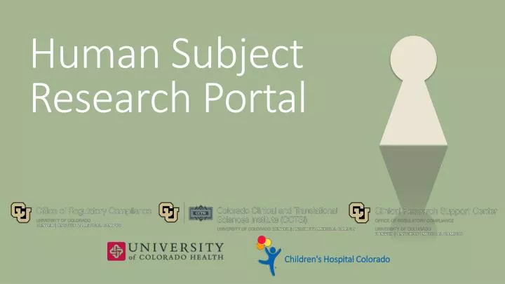 human subject research portal