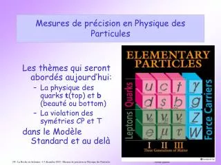 mesures de pr cision en physique des particules