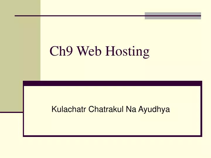 ch9 web hosting