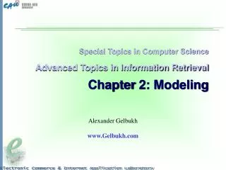 Special Topics in Computer Science Advanced Topics in Information Retrieval Chapter 2: Modeling