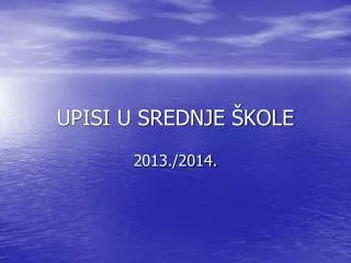 upisi u srednje kole