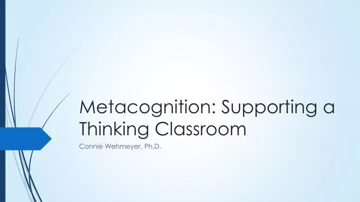 metacognition supporting a thinking classroom