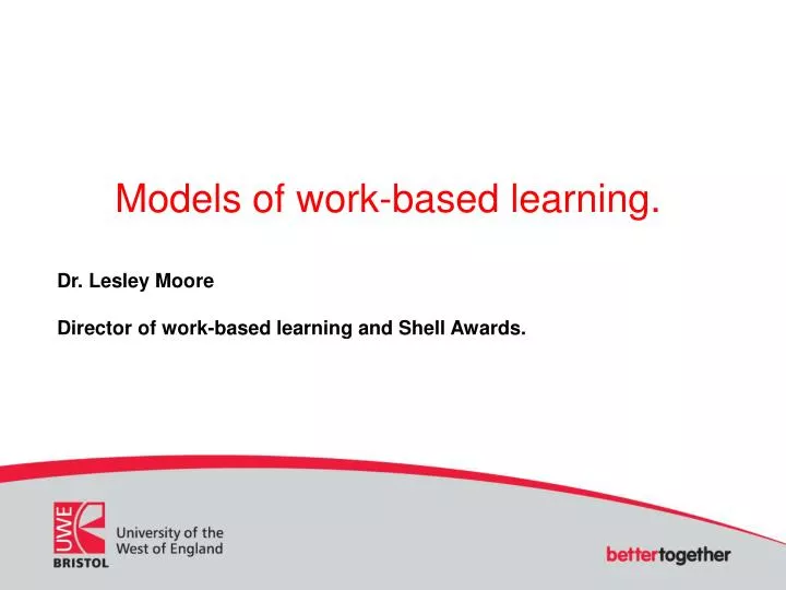 models of work based learning