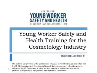 Young Worker Safety and Health Training for the Cosmetology Industry