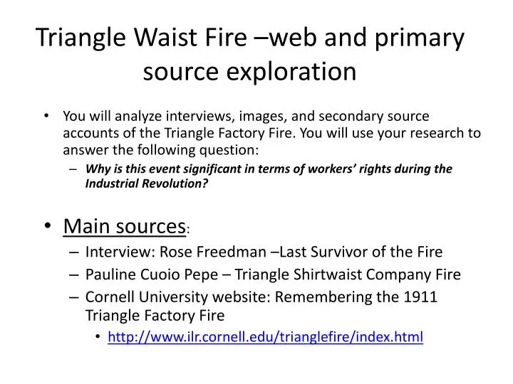 triangle waist fire web and primary source exploration