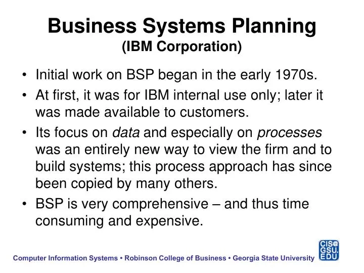 business systems planning ibm corporation