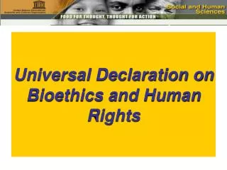 Universal Declaration on Bioethics and Human Rights
