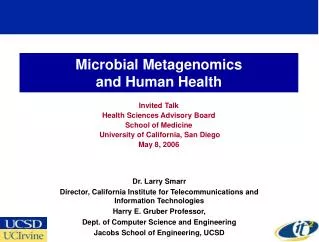 Microbial Metagenomics and Human Health