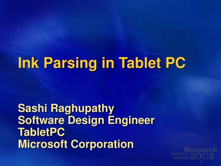 ink parsing in tablet pc