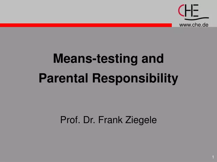 means testing and parental responsibility